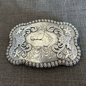 Nocona Silver tone Western horse Belt Buckle stampede rodeo farm country cowgirl